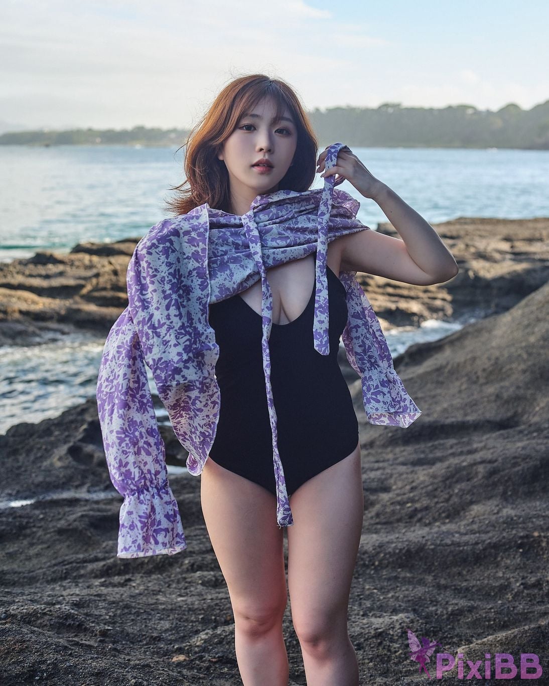 Japanese Idol Kasame Flower rain cape photo collection morning calm PixiBB.COM 010