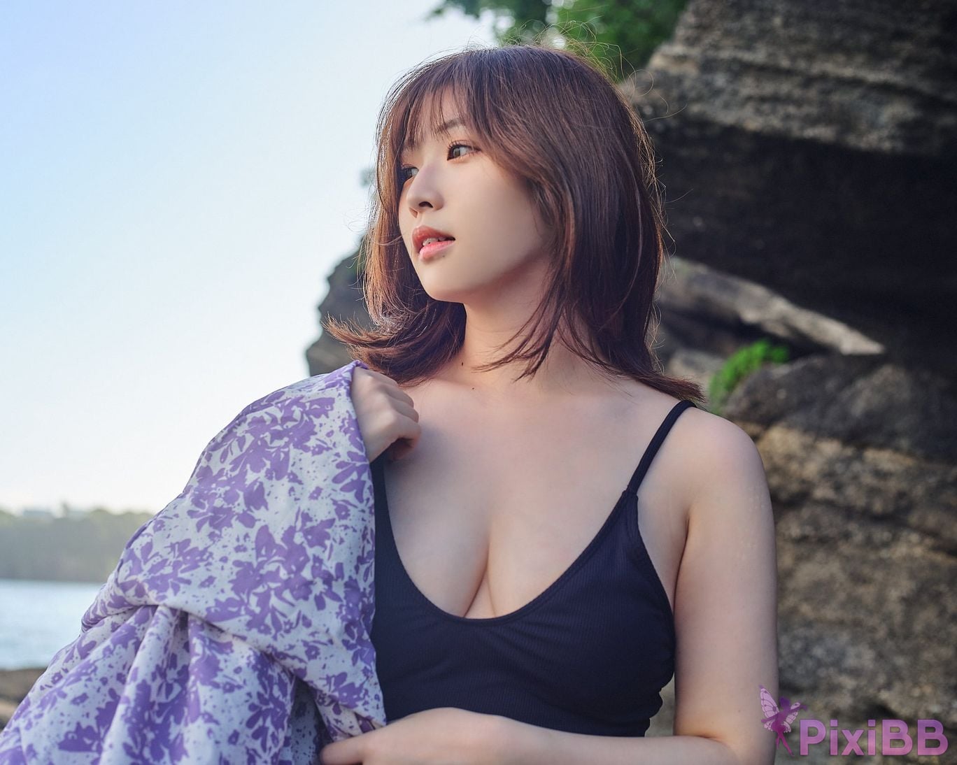 Japanese Idol Kasame Flower rain cape photo collection morning calm PixiBB.COM 016