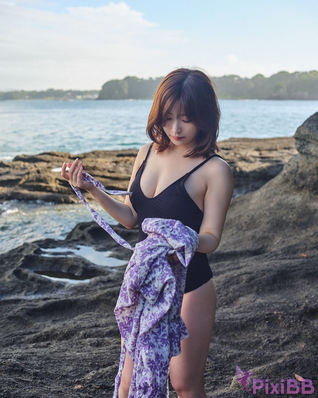 Japanese Idol Kasame Flower rain cape photo collection morning calm PixiBB.COM 017