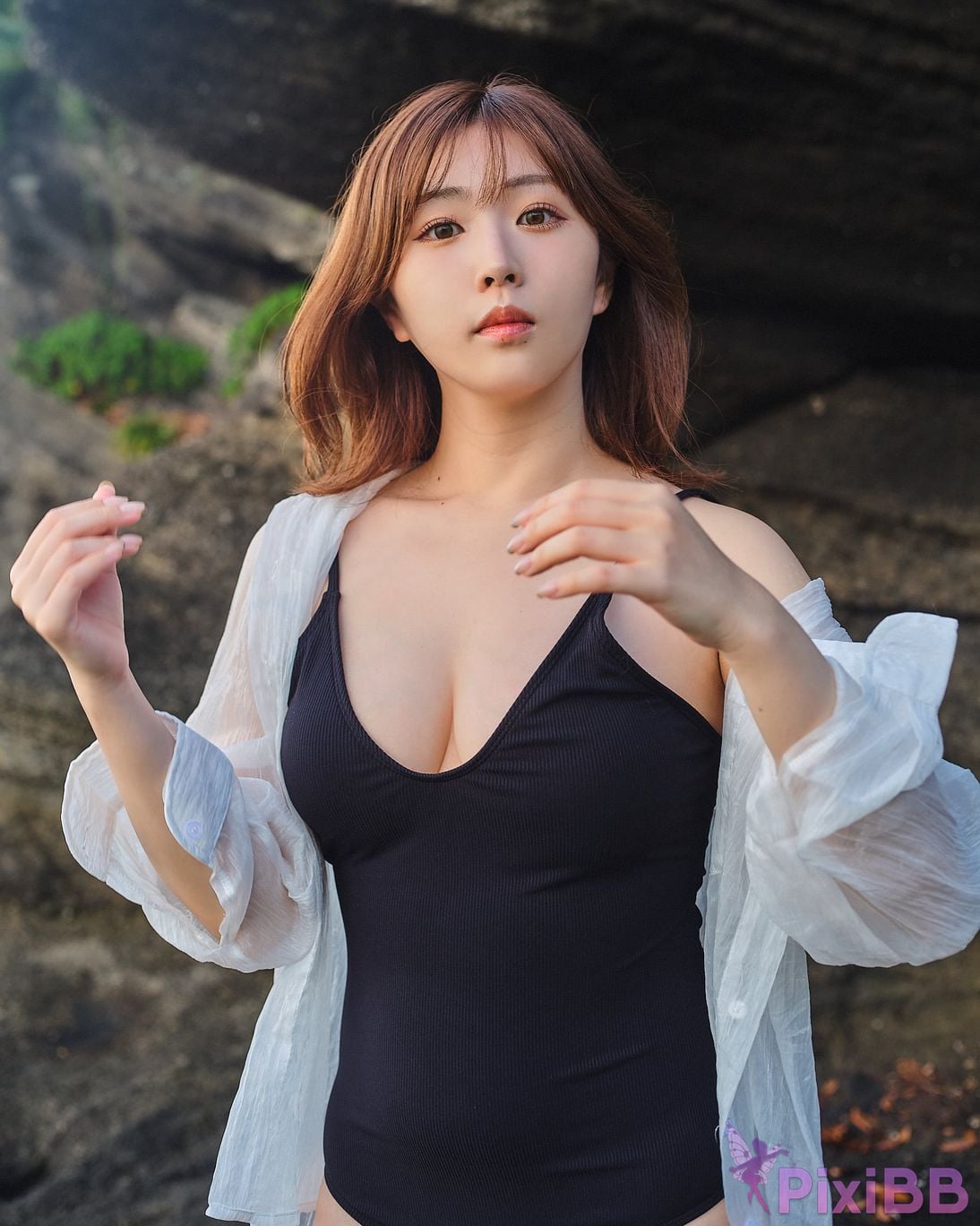 Japanese Idol Kasame Flower rain cape photo collection morning calm PixiBB.COM 022