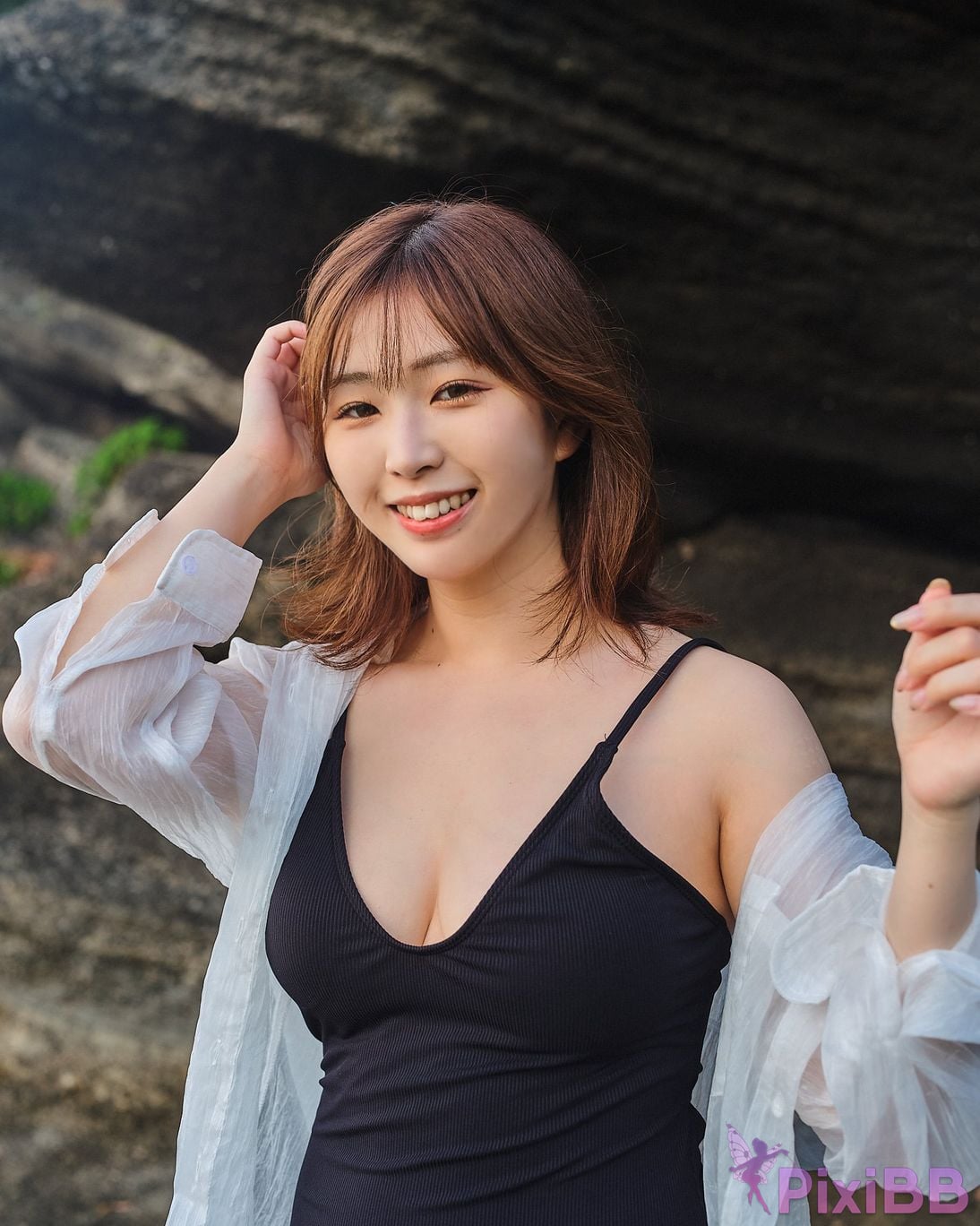 Japanese Idol Kasame Flower rain cape photo collection morning calm PixiBB.COM 023