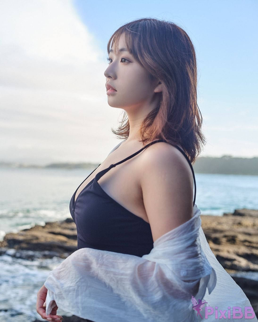 Japanese Idol Kasame Flower rain cape photo collection morning calm PixiBB.COM 026