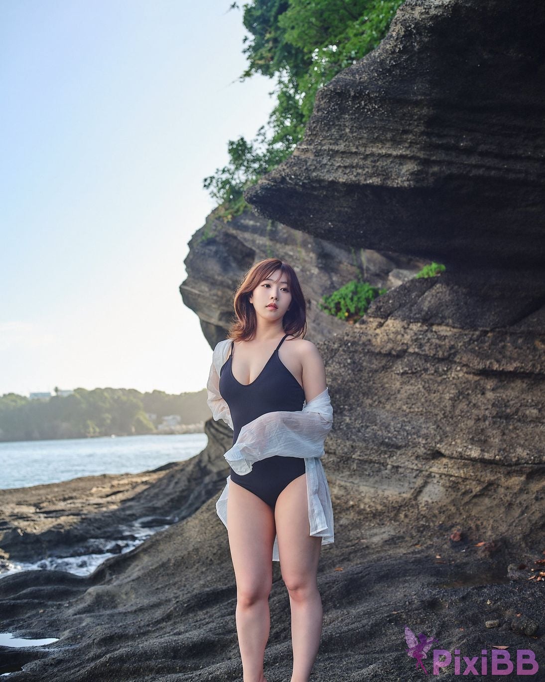 Japanese Idol Kasame Flower rain cape photo collection morning calm PixiBB.COM 027