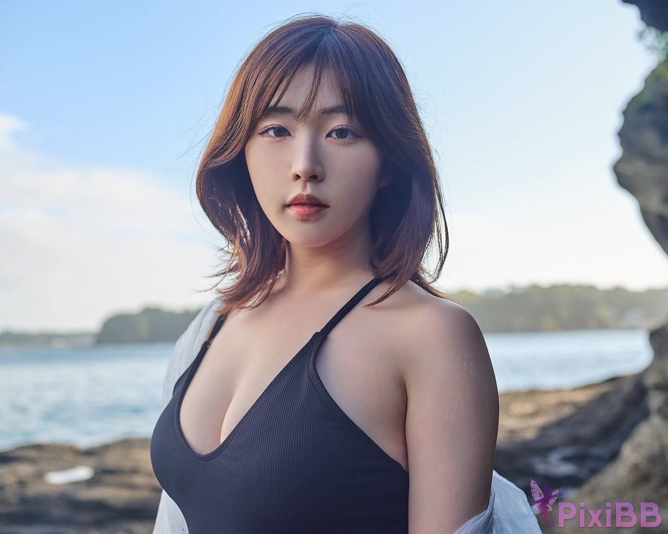 Japanese Idol Kasame Flower rain cape photo collection morning calm PixiBB.COM 028