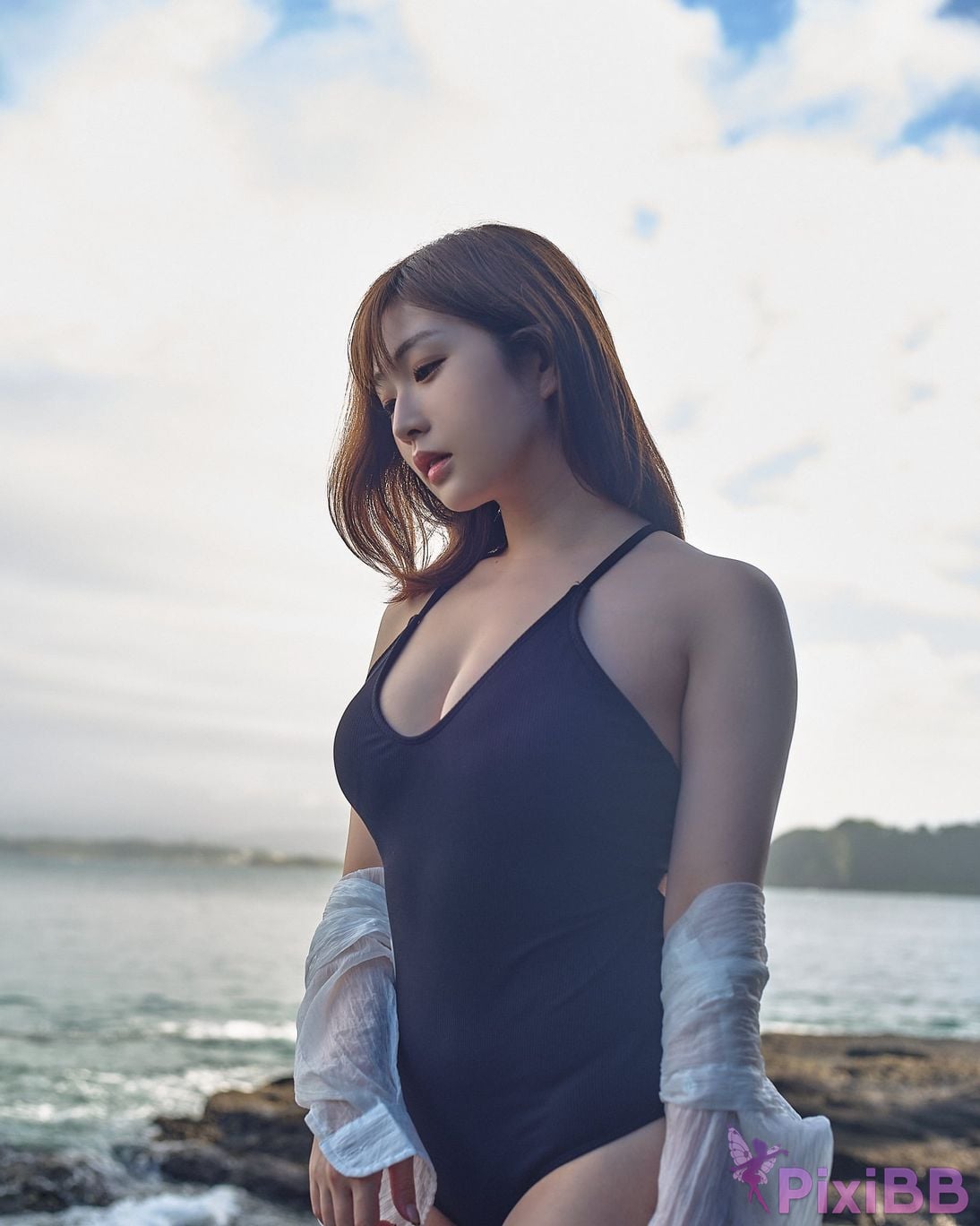 Japanese Idol Kasame Flower rain cape photo collection morning calm PixiBB.COM 031