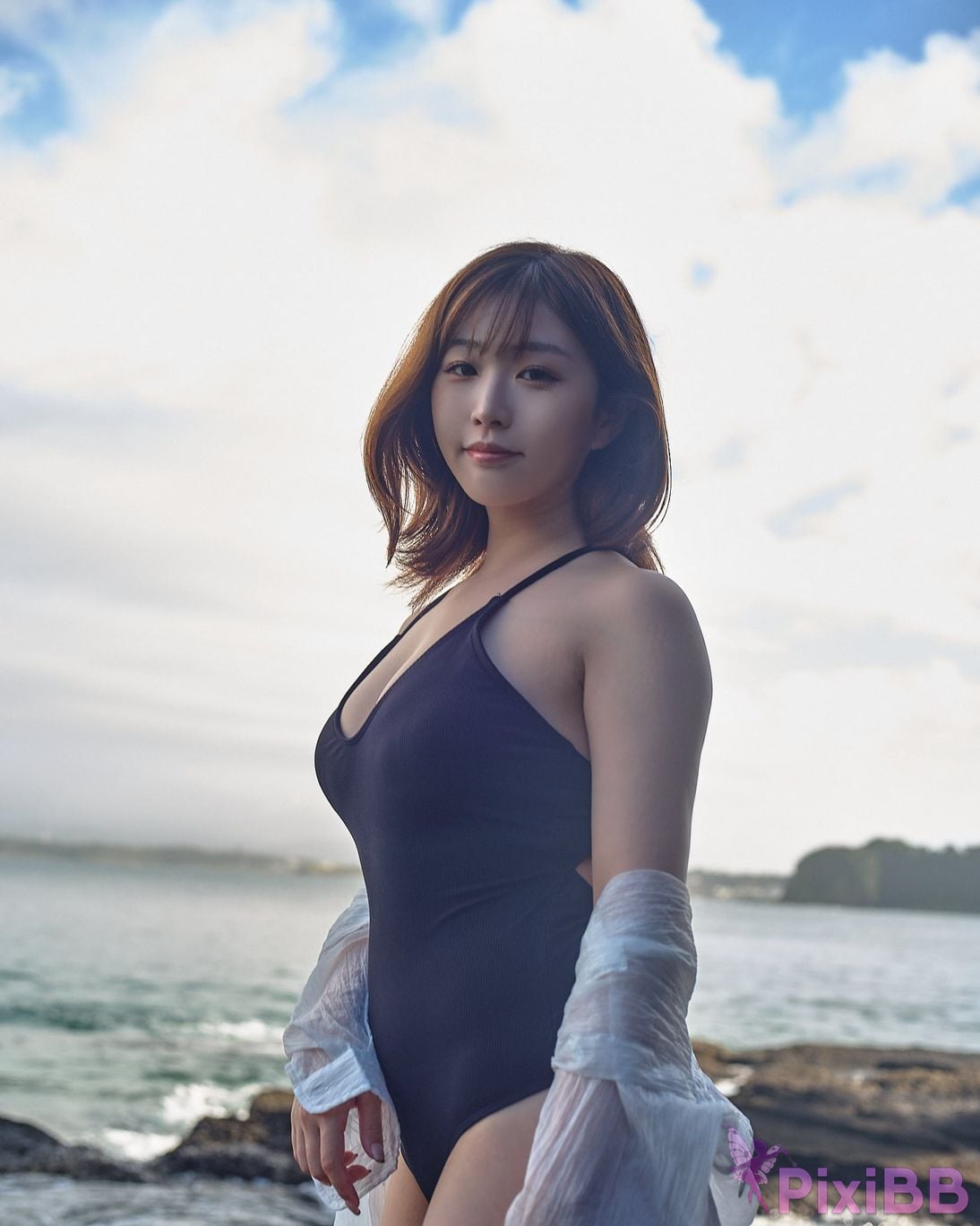 Japanese Idol Kasame Flower rain cape photo collection morning calm PixiBB.COM 032