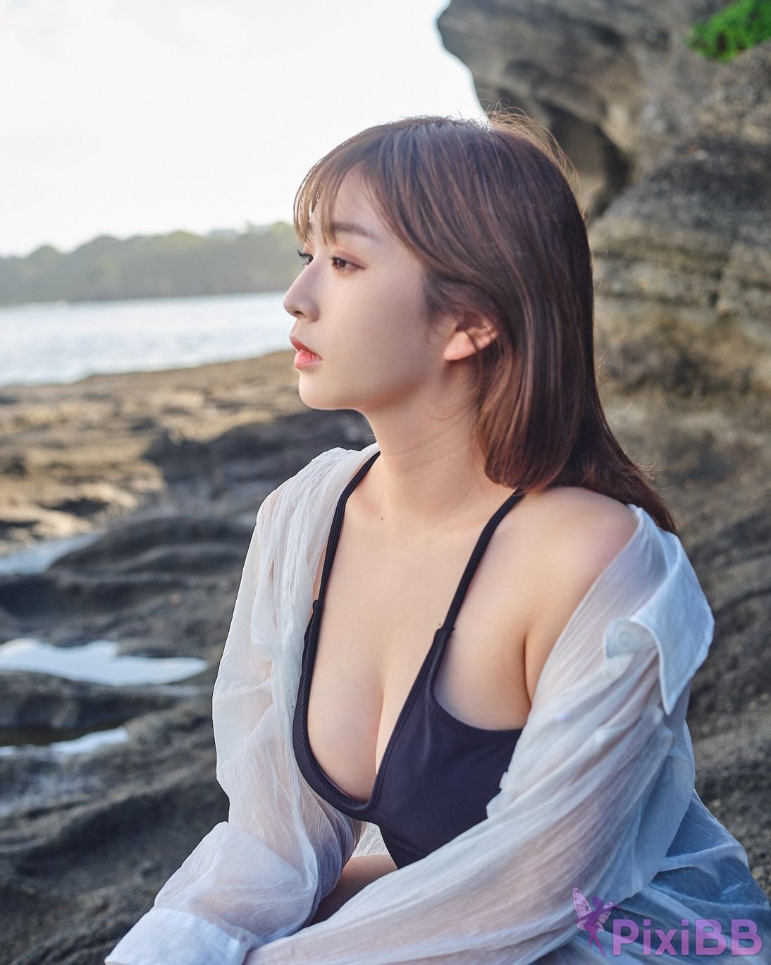 Japanese Idol Kasame Flower rain cape photo collection morning calm PixiBB.COM 035