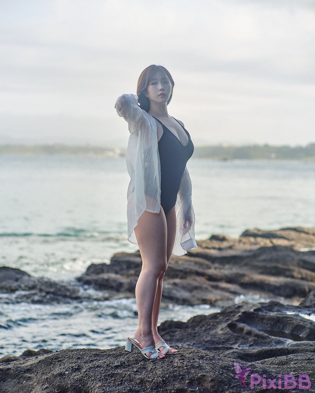 Japanese Idol Kasame Flower rain cape photo collection morning calm PixiBB.COM 043