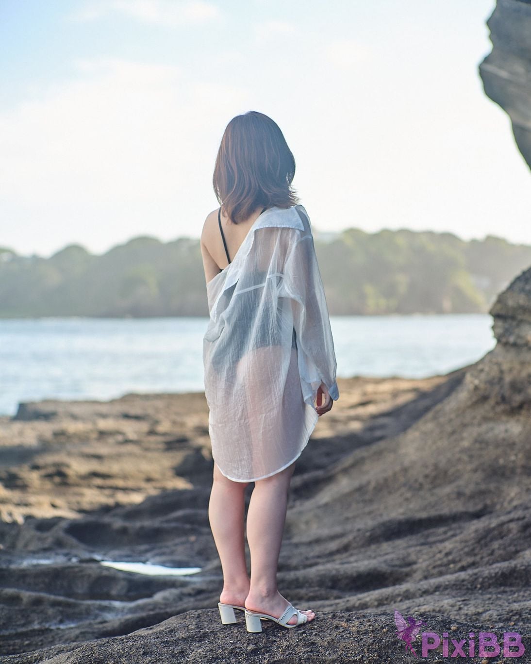 Japanese Idol Kasame Flower rain cape photo collection morning calm PixiBB.COM 046