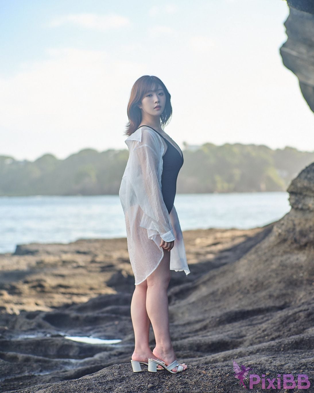 Japanese Idol Kasame Flower rain cape photo collection morning calm PixiBB.COM 047