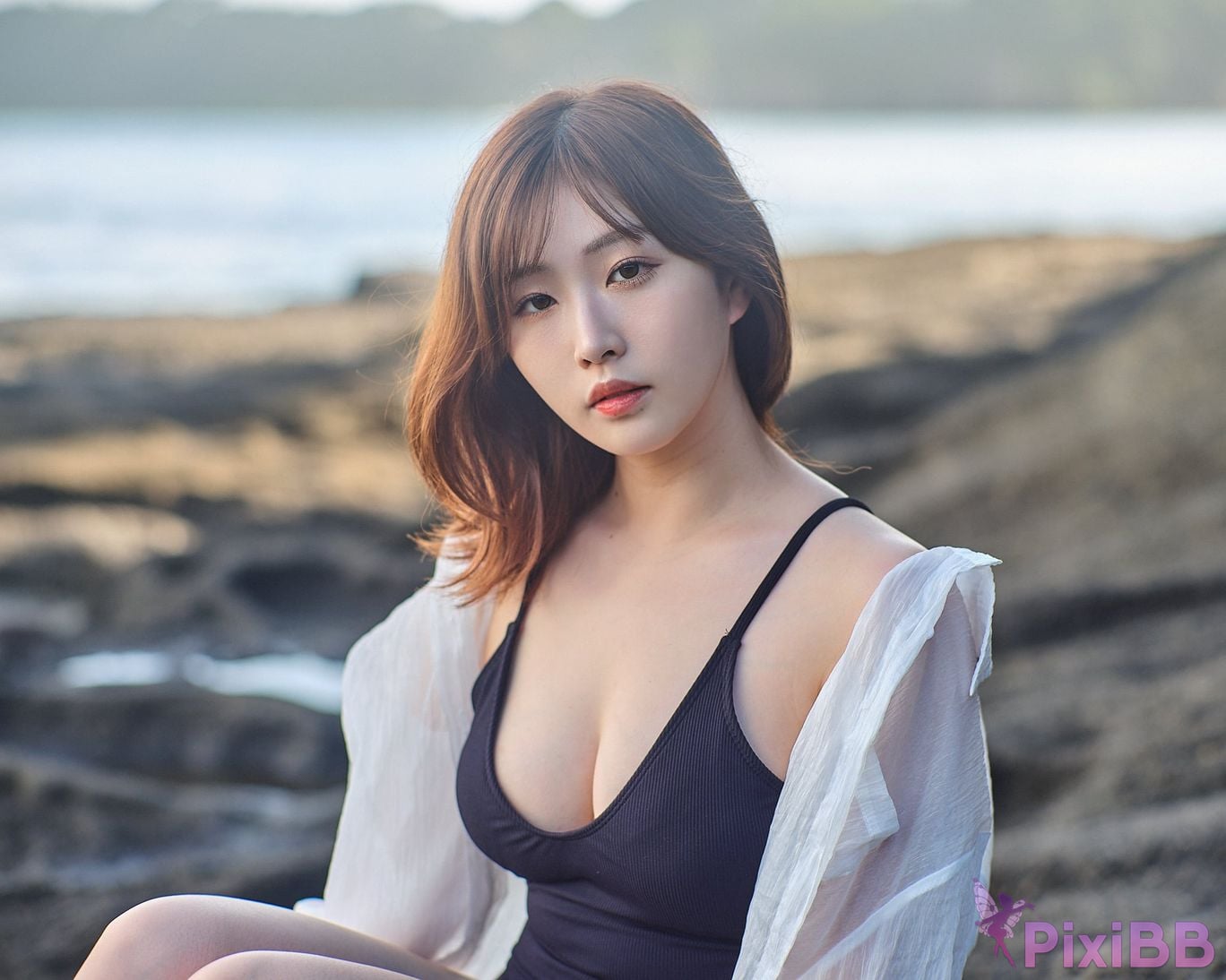 Japanese Idol Kasame Flower rain cape photo collection morning calm PixiBB.COM 052