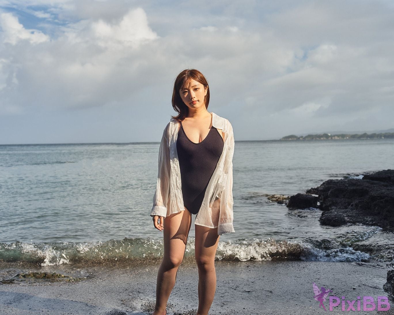 Japanese Idol Kasame Flower rain cape photo collection morning calm PixiBB.COM 053