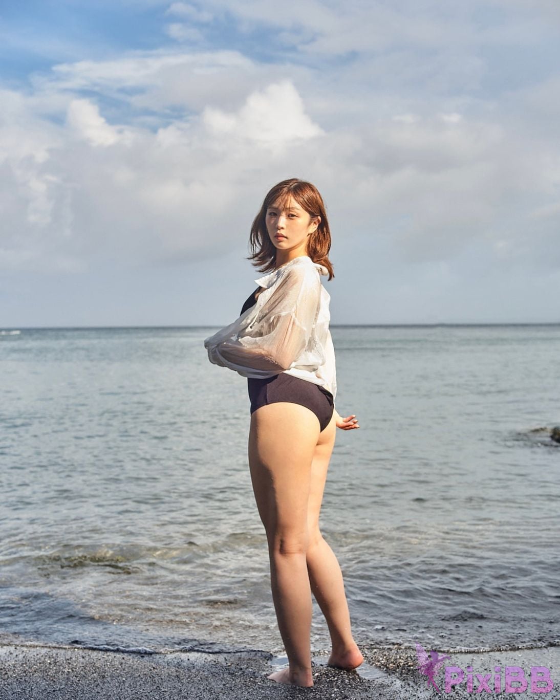Japanese Idol Kasame Flower rain cape photo collection morning calm PixiBB.COM 058