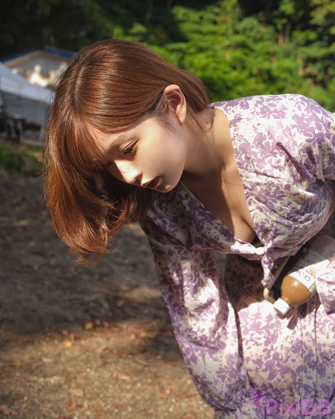 Japanese Idol Kasame Flower rain cape photo collection morning calm PixiBB.COM 061