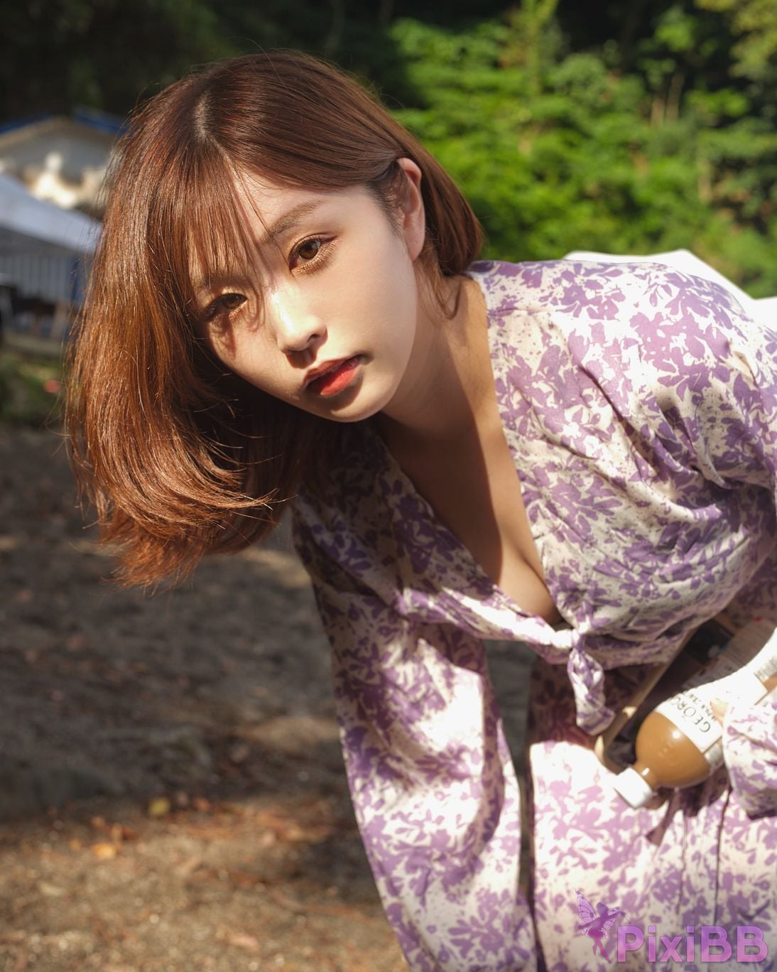 Japanese Idol Kasame Flower rain cape photo collection morning calm PixiBB.COM 062