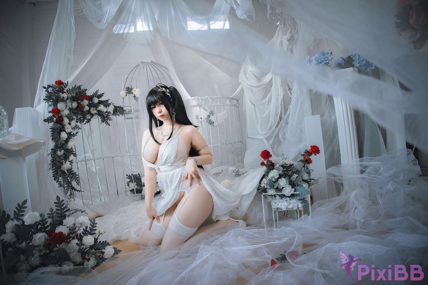 Cosplayer Charming pupils Meroko azur lane big bride PixiBB.COM 032