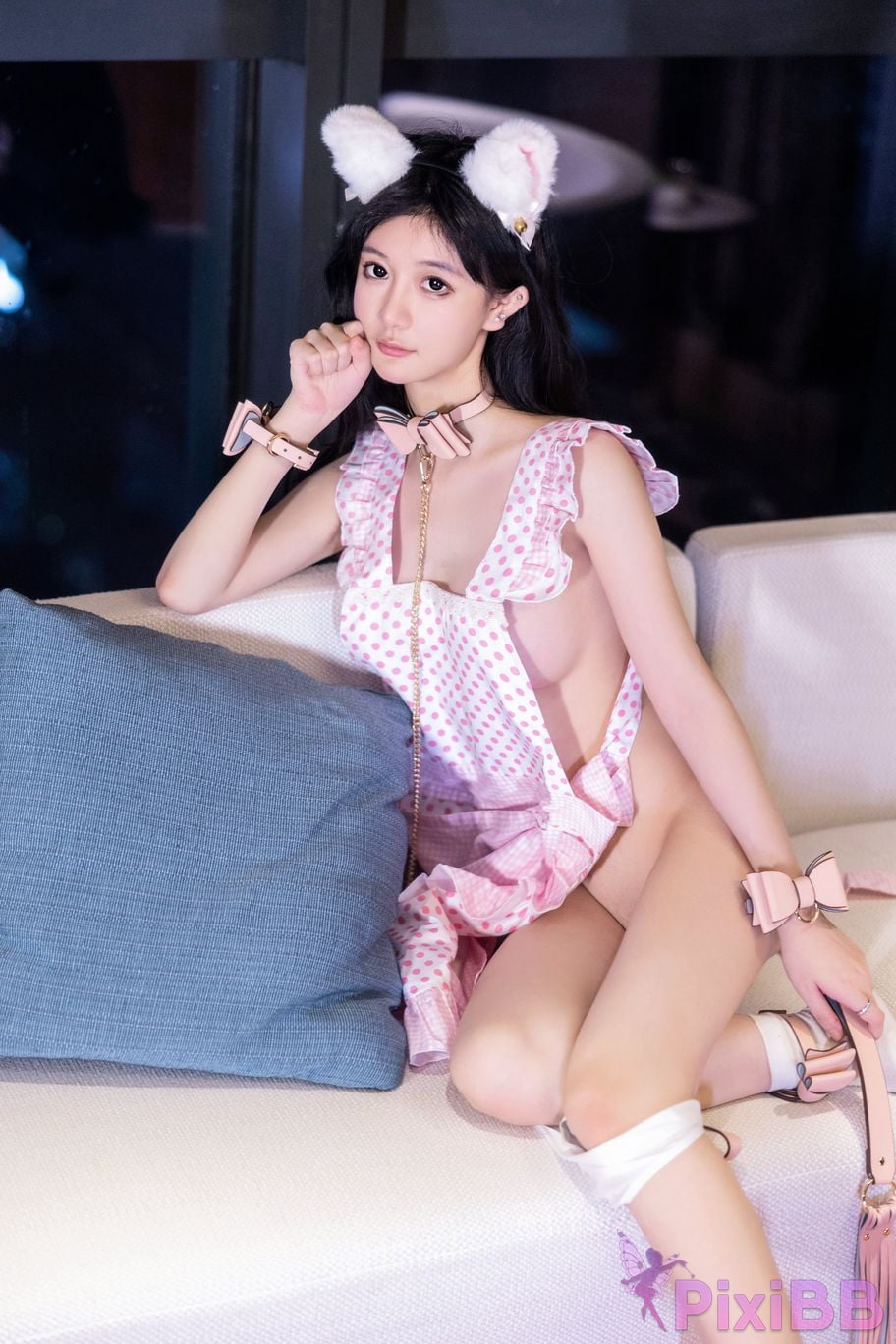 No watermark for in app purchases Xie Xiaoan young pink nude apron nipple pasties PixiBB.COM 072.JPG