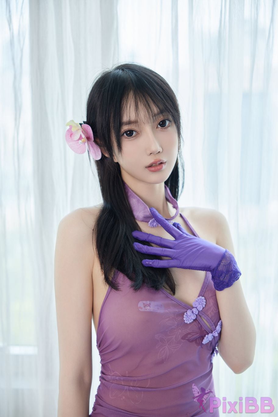 No watermark for in app purchases Yueer Yue er purple cheongsam PixiBB.COM 004