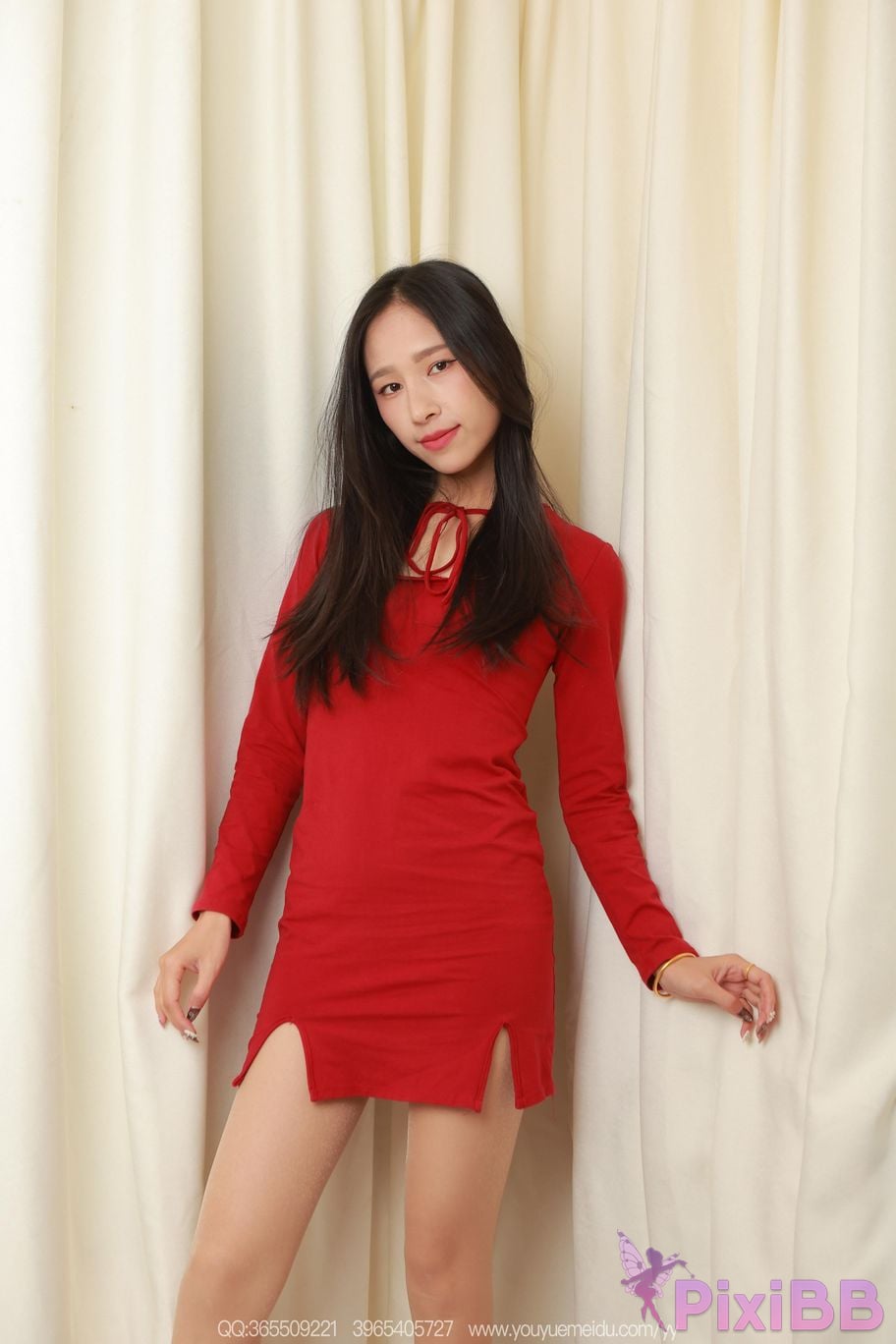 IESS Unconventional Interests No.2283 Yoshiko Slit Red Dress PixiBB.COM 054