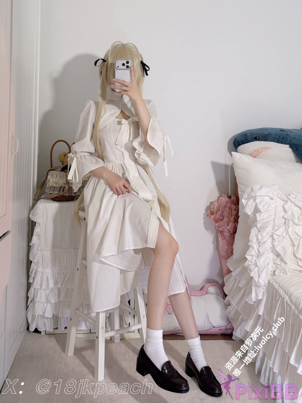 OtherXXX 18jkpeach Fairy peach a sweet Cos White haired girl PixiBB.COM 001