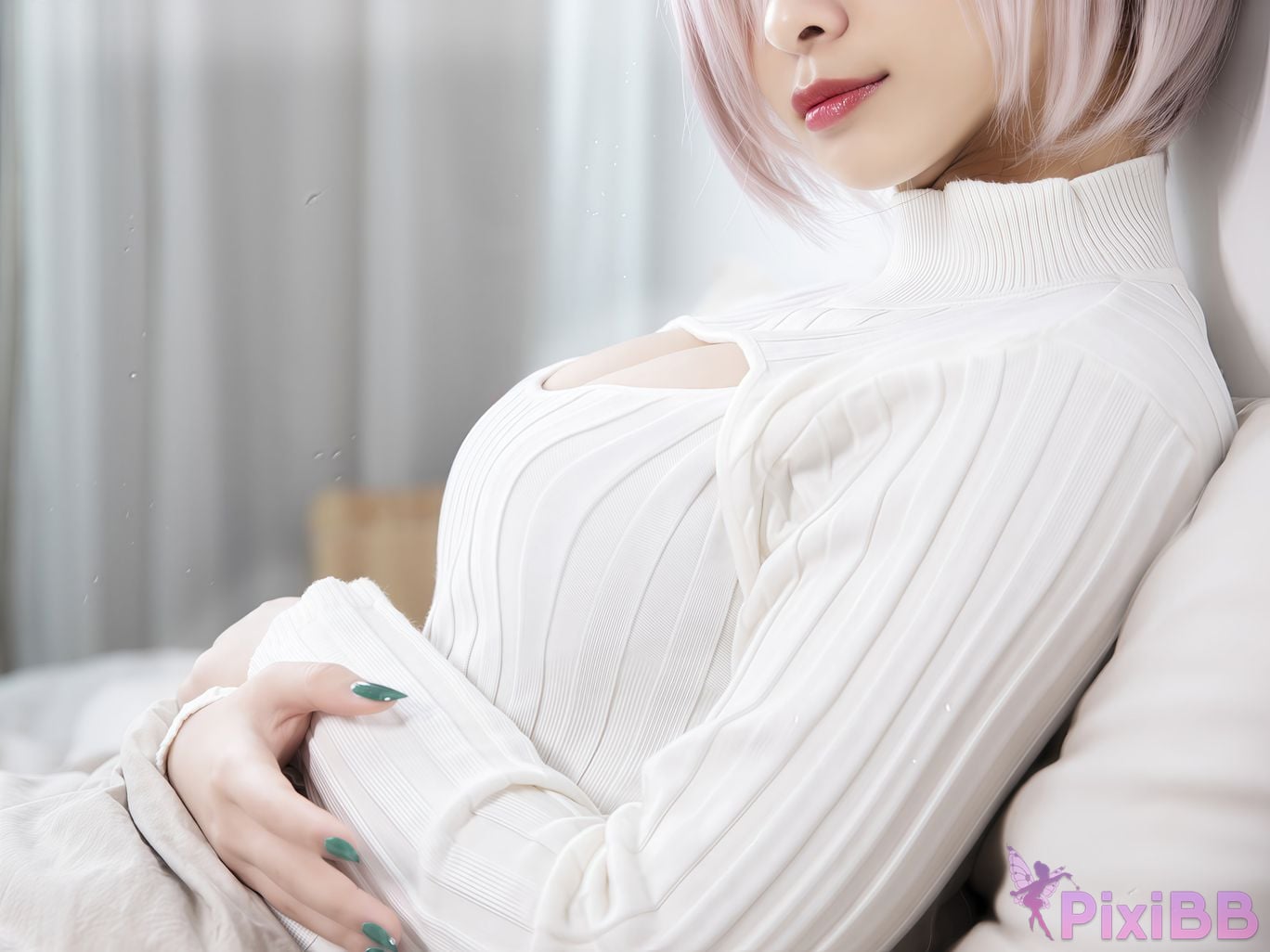 Cosplayer Luo Li LoLiSAMA Matthew Kyrelight open chest sweater PixiBB.COM 001