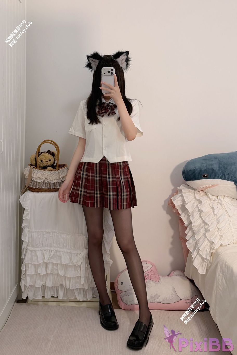 OtherXXX 18jkpeach Fairy peach a sweet Cos black silk red JK uniform PixiBB.COM 023