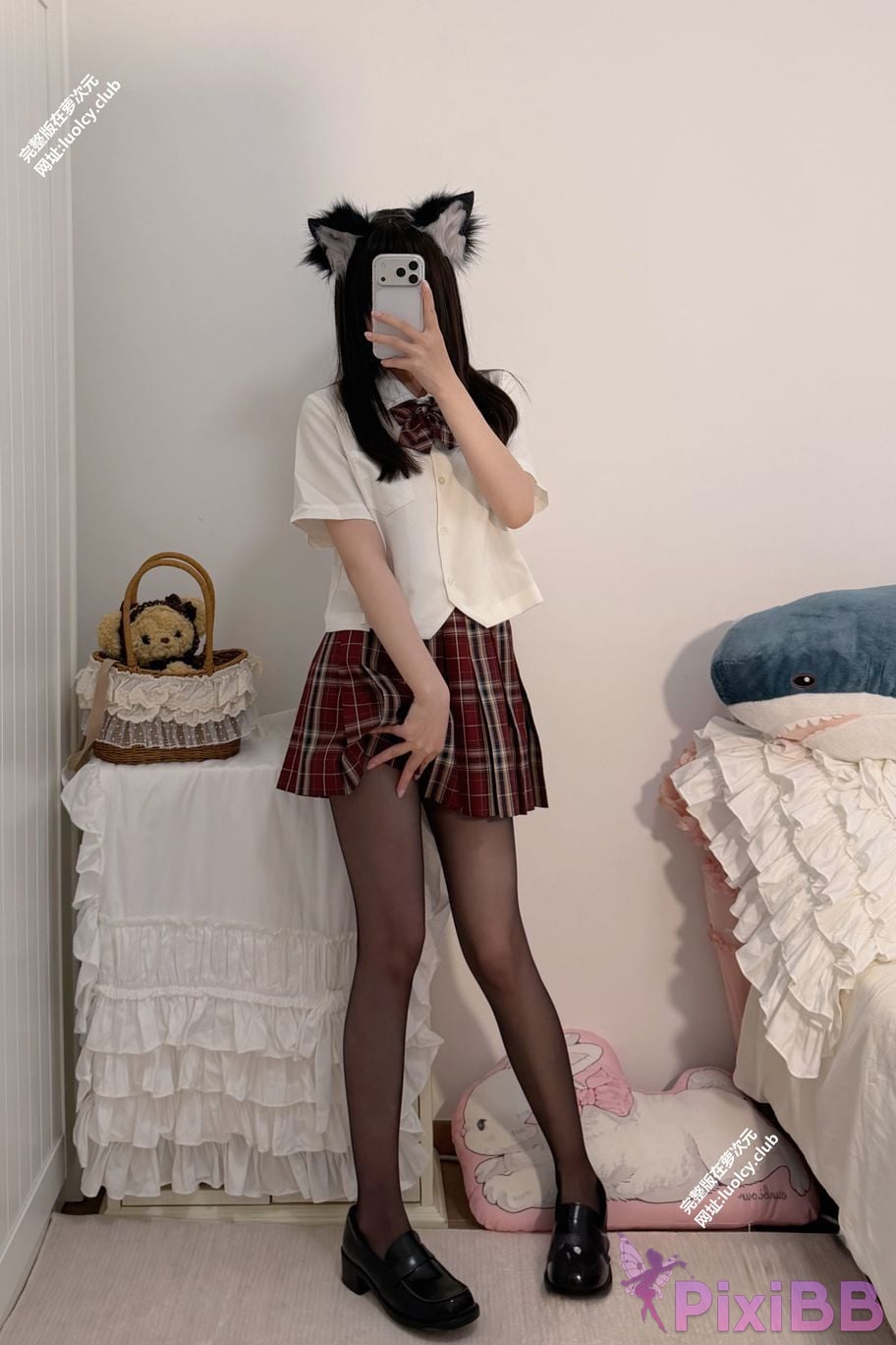 OtherXXX 18jkpeach Fairy peach a sweet Cos black silk red JK uniform PixiBB.COM 036