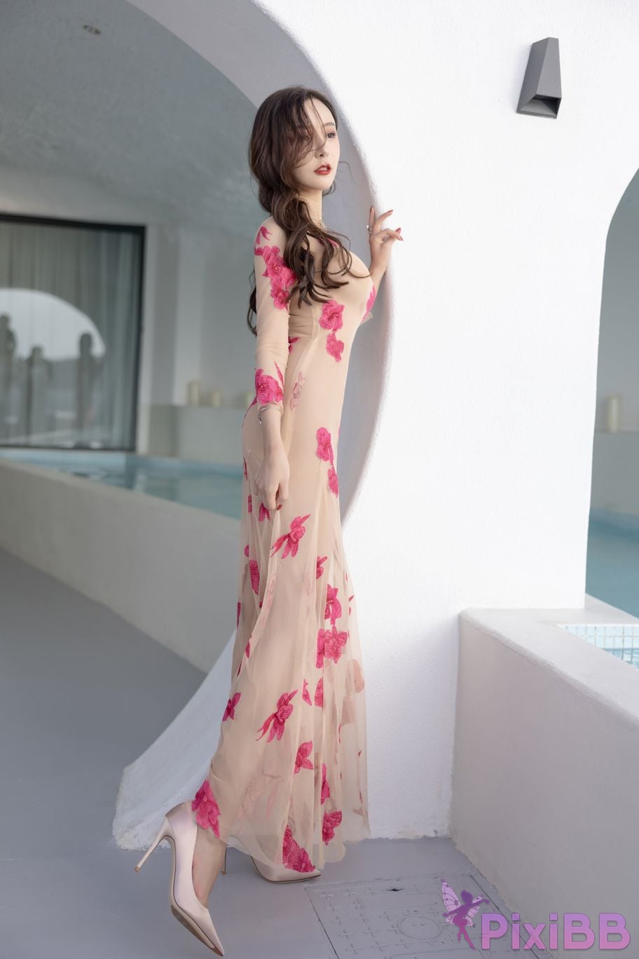 No watermark for in app purchases Wang Xinyao yanni XIUREN model perspective big red flower PixiBB.COM 003