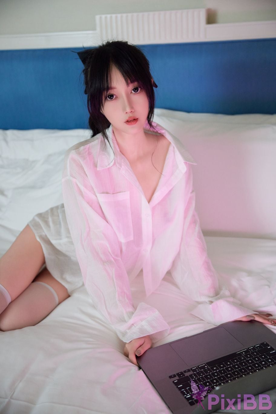 No watermark for in app purchases Yueer Yue er white shirt PixiBB.COM 009