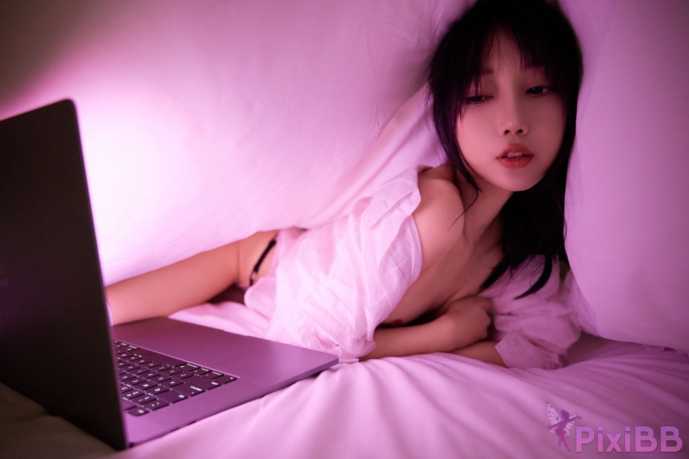 No watermark for in app purchases Yueer Yue er white shirt PixiBB.COM 045