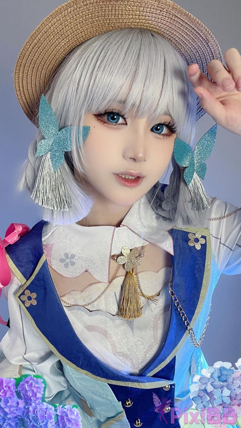 Cosplayer young love Youmeko Genshin Kamisato Ayaka PixiBB.COM 014