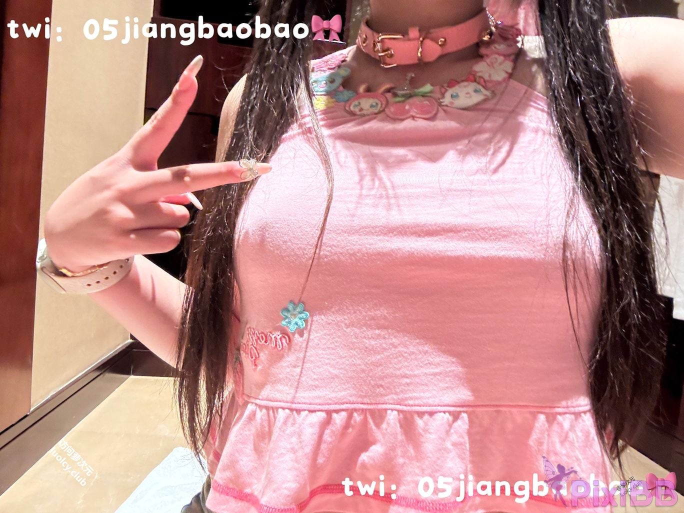 OtherXXX mengbaobaby small transparent Electric shock cute king Top twin pony tail white tiger loli private shooting subscription PixiBB.COM 023