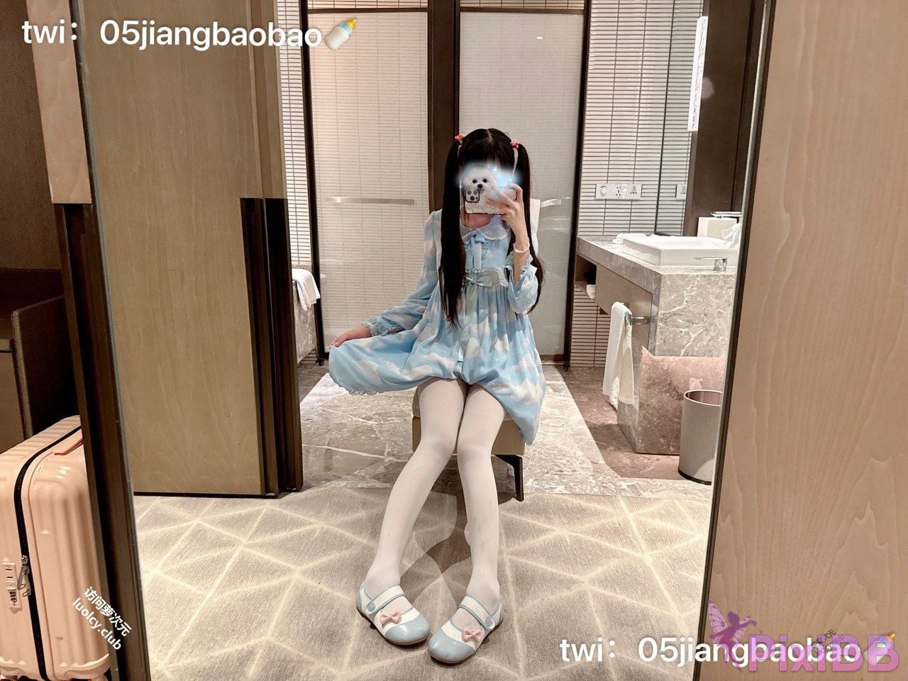OtherXXX mengbaobaby small transparent Electric shock cute king Top twin pony tail white tiger loli private shooting subscription PixiBB.COM 062