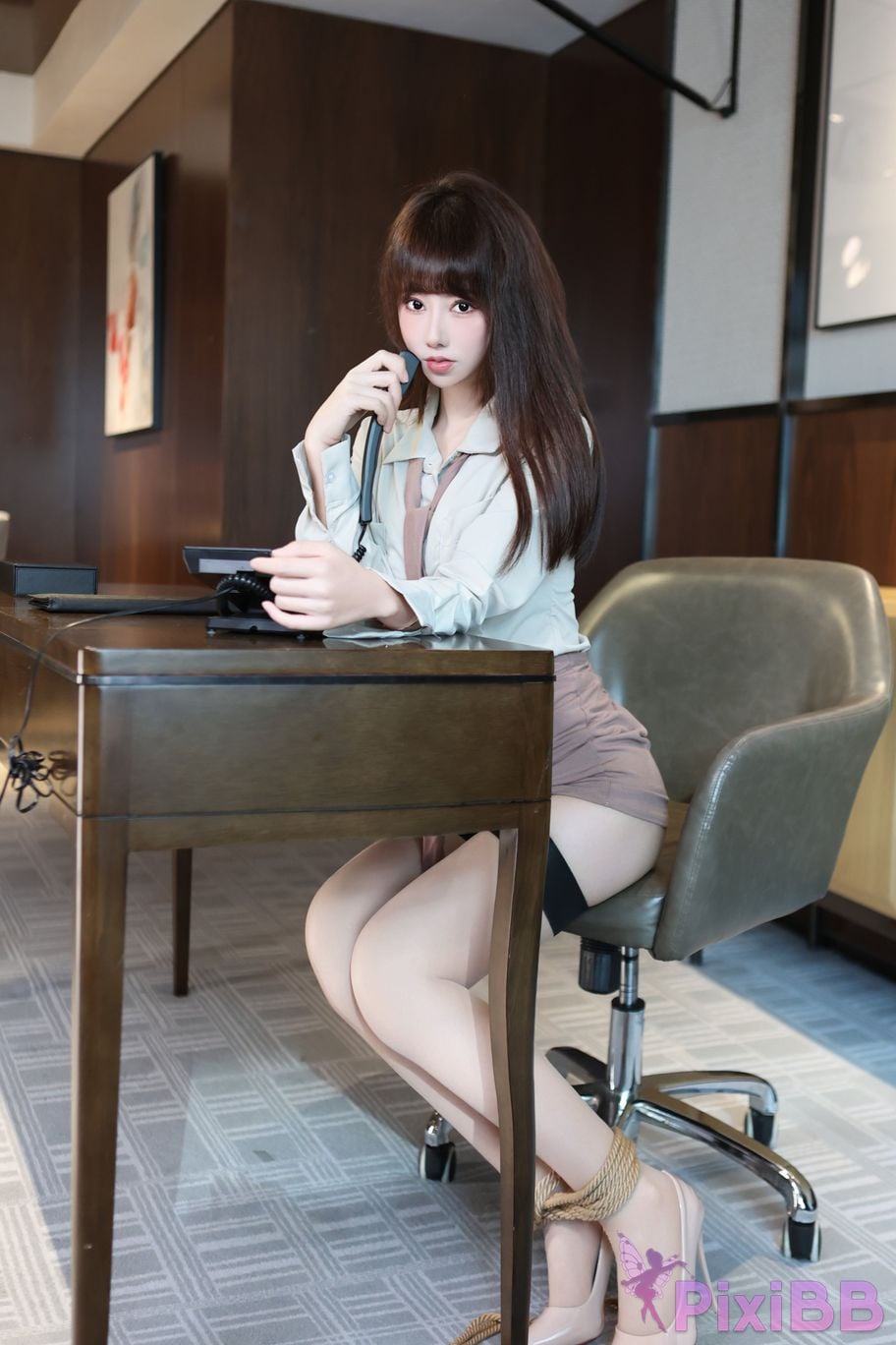 No watermark for in app purchases Bai Xiaoxiao XIUREN model Korean school girls tied up PixiBB.COM 004