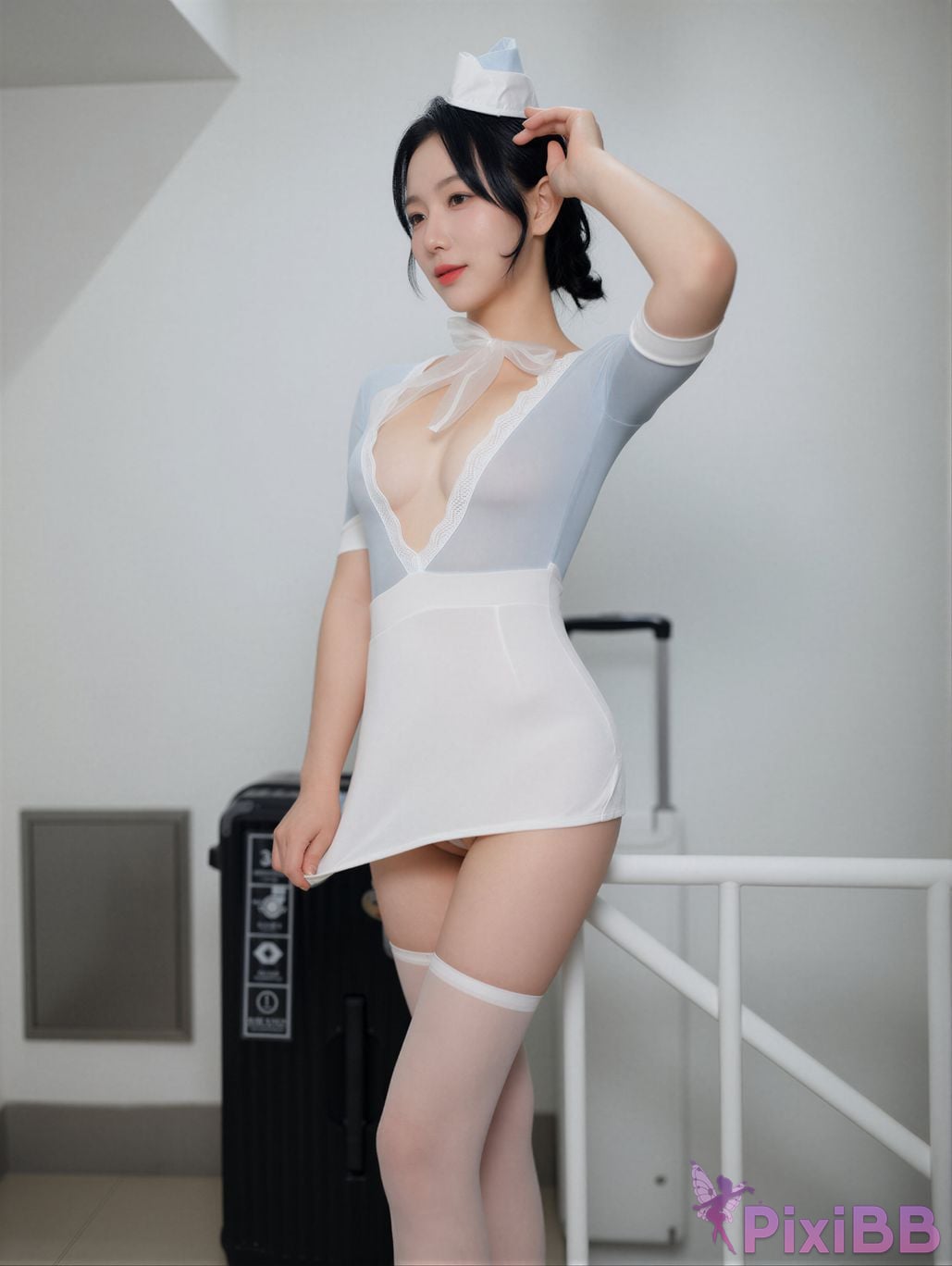 AI Enhanced Bimilstory Suji profit Vol.03 Wet Flight Attendant PixiBB.COM 001