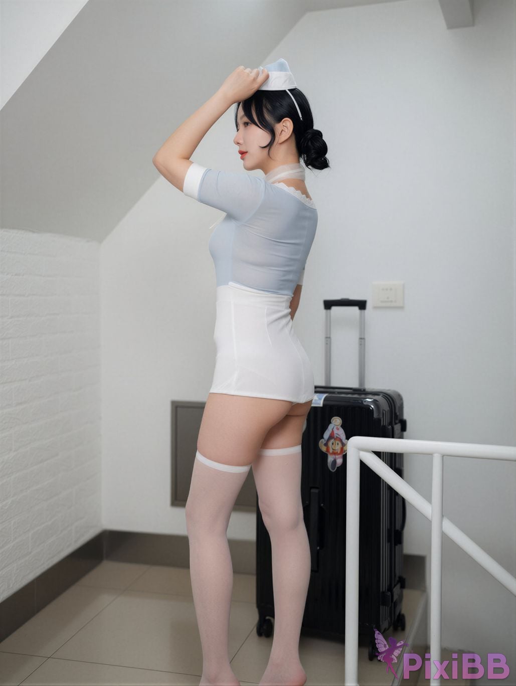 AI Enhanced Bimilstory Suji profit Vol.03 Wet Flight Attendant PixiBB.COM 009