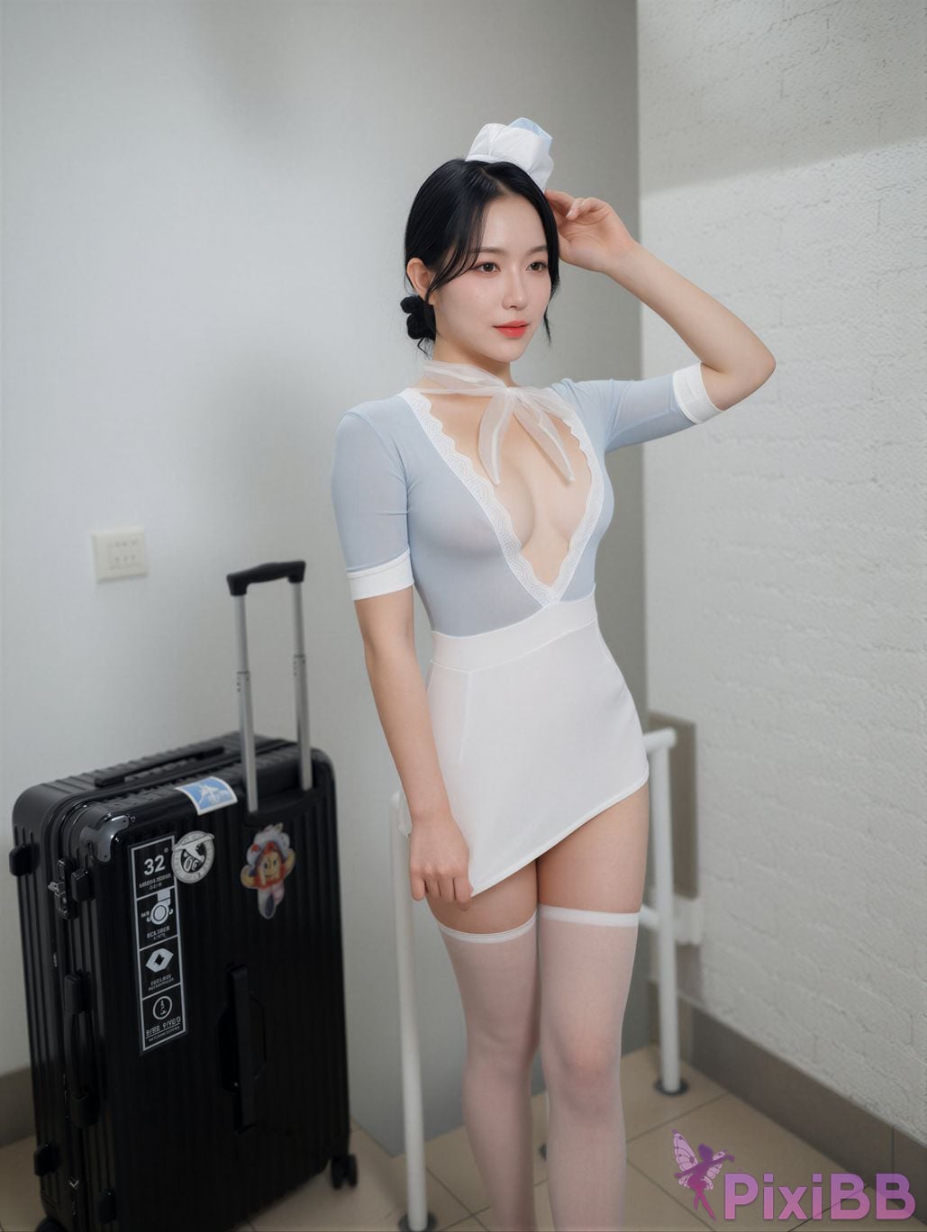 AI Enhanced Bimilstory Suji profit Vol.03 Wet Flight Attendant PixiBB.COM 041