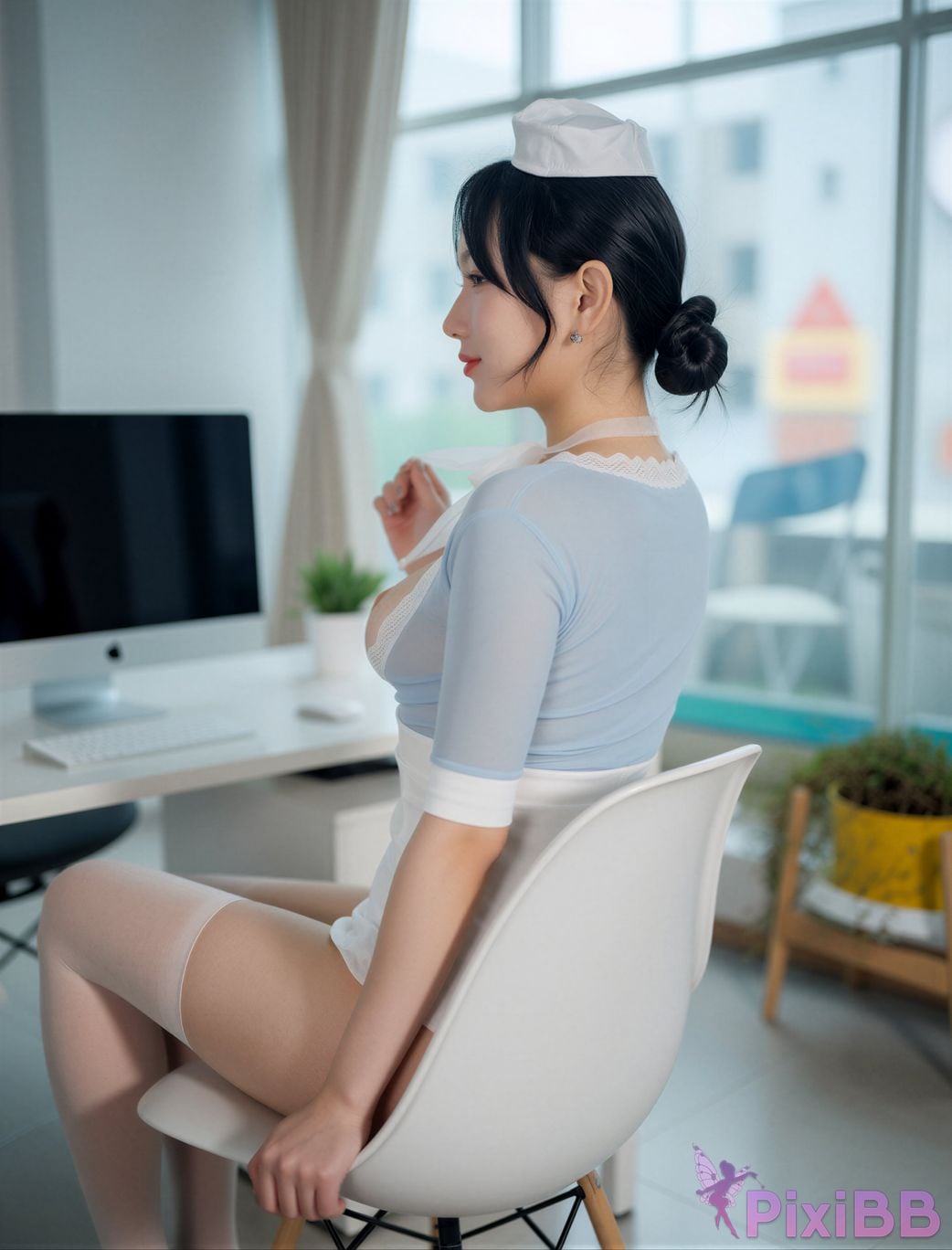 AI Enhanced Bimilstory Suji profit Vol.03 Wet Flight Attendant PixiBB.COM 043