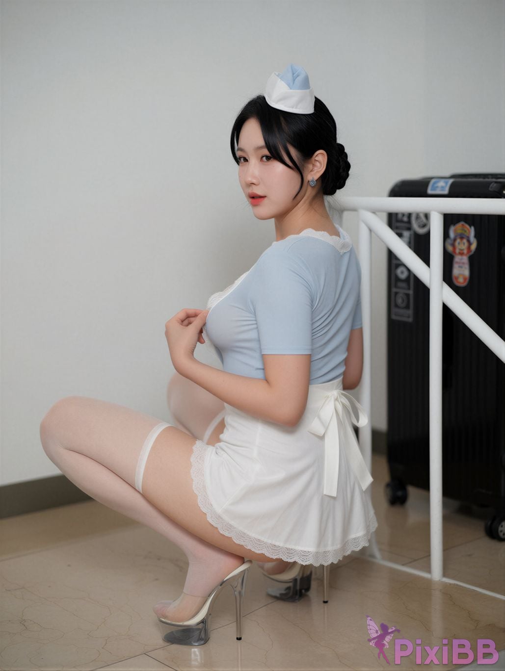 AI Enhanced Bimilstory Suji profit Vol.03 Wet Flight Attendant PixiBB.COM 052