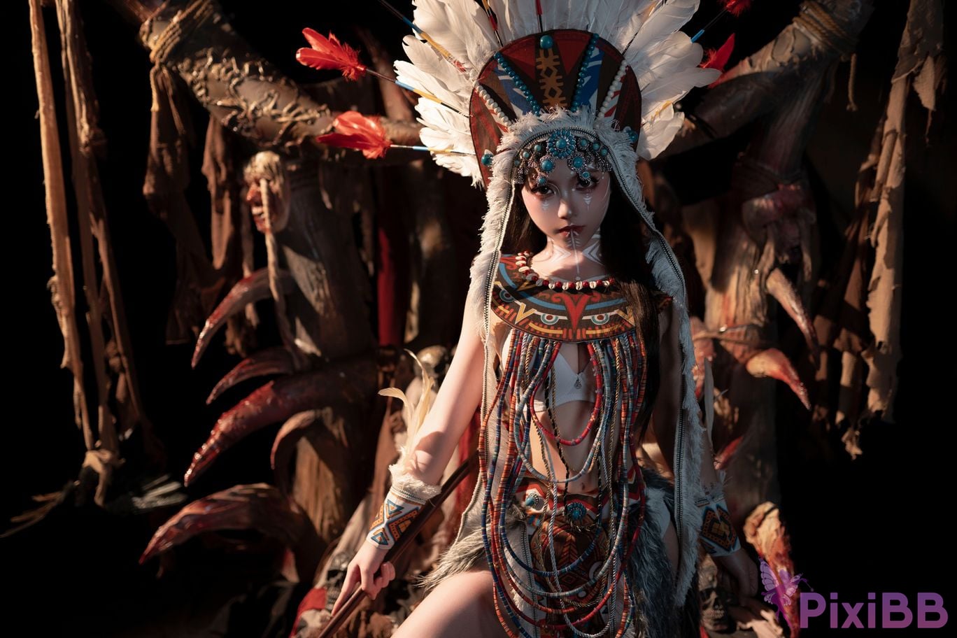 Cosplayer Bangni Bonnie Soul of the Tribe Indian purple dragon PixiBB.COM 001