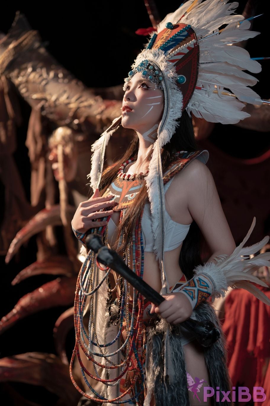 Cosplayer Bangni Bonnie Soul of the Tribe Indian purple dragon PixiBB.COM 010