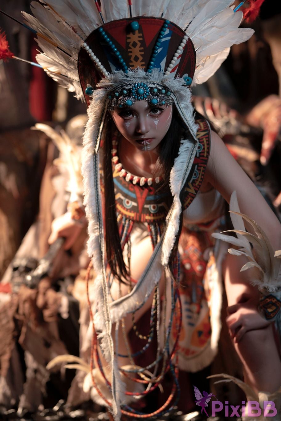 Cosplayer Bangni Bonnie Soul of the Tribe Indian purple dragon PixiBB.COM 011