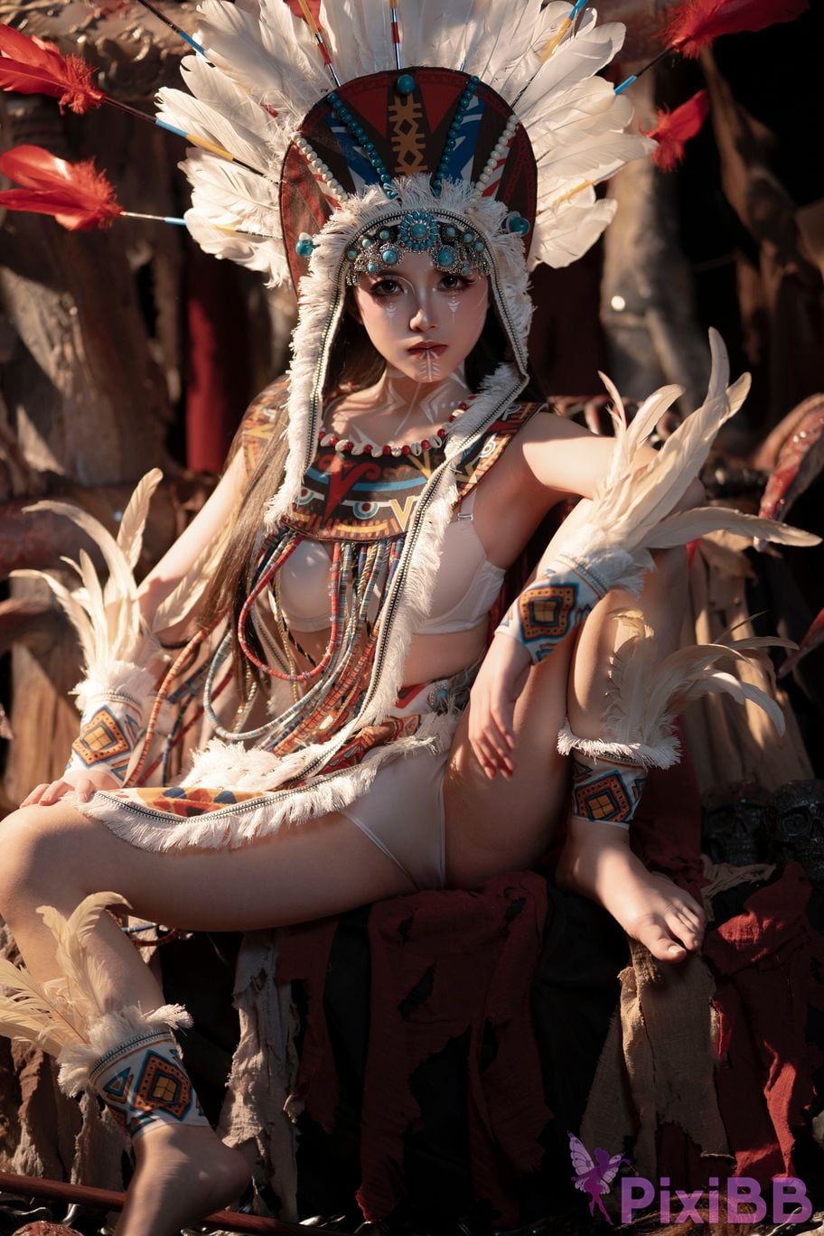 Cosplayer Bangni Bonnie Soul of the Tribe Indian purple dragon PixiBB.COM 024
