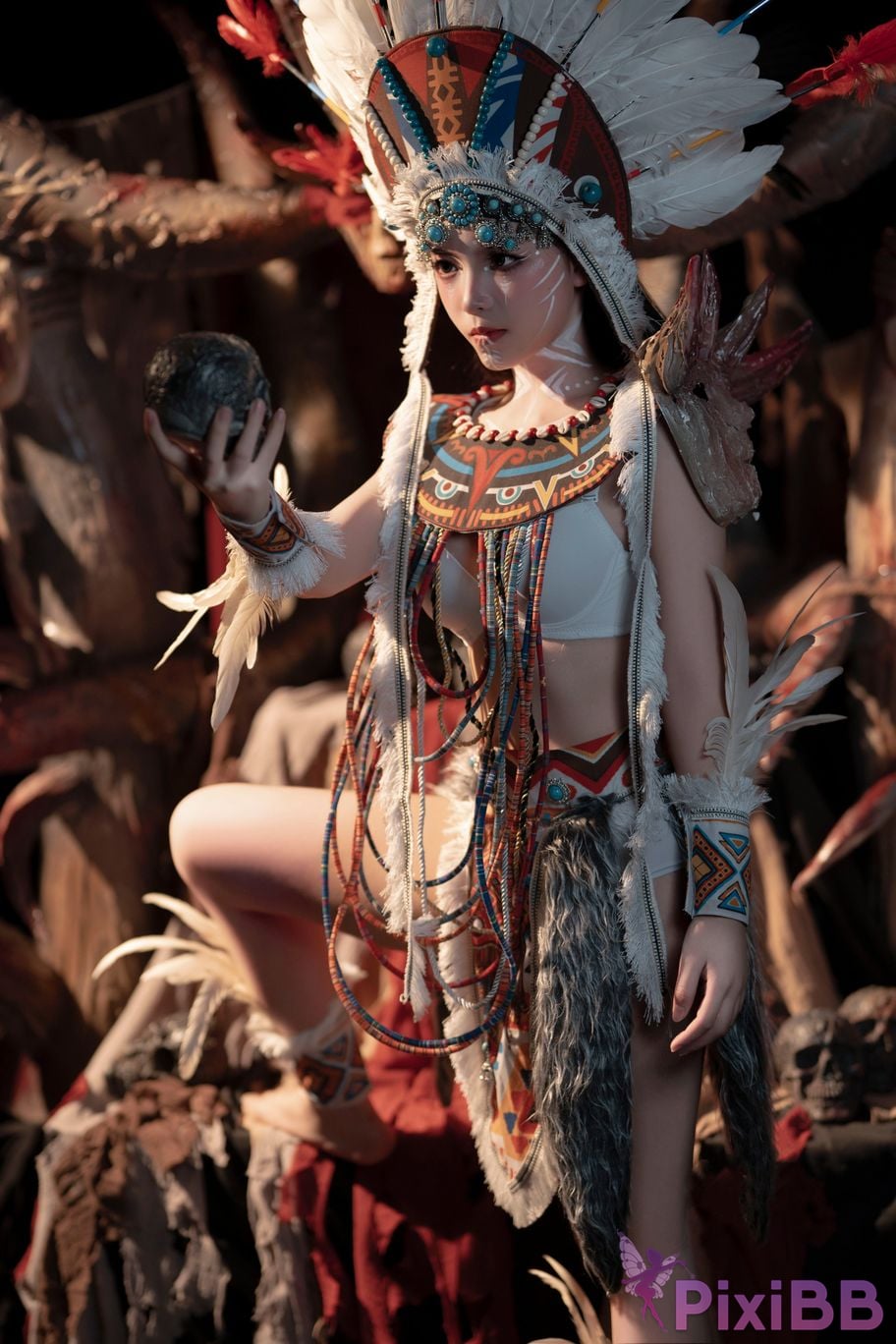 Cosplayer Bangni Bonnie Soul of the Tribe Indian purple dragon PixiBB.COM 028