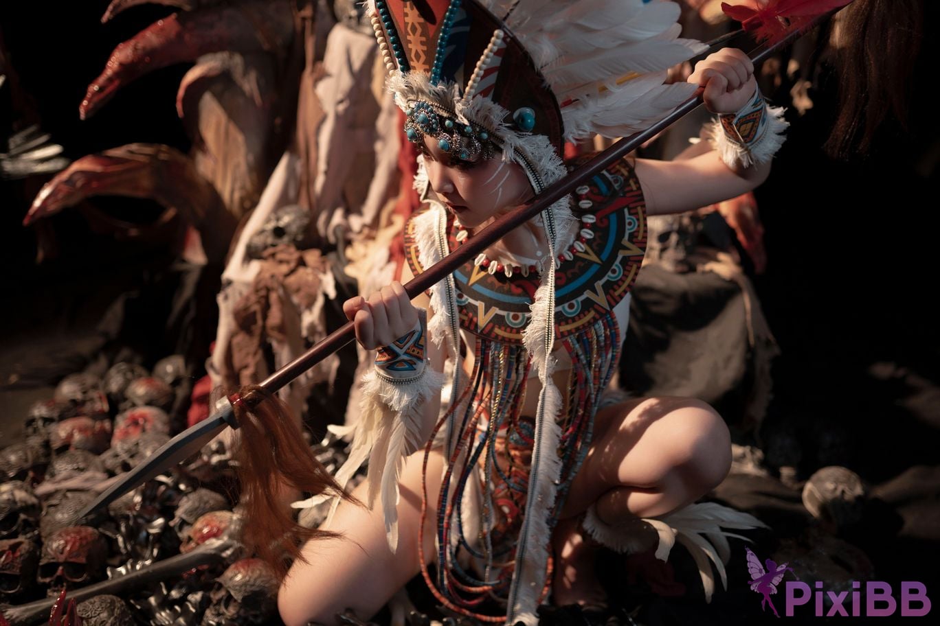 Cosplayer Bangni Bonnie Soul of the Tribe Indian purple dragon PixiBB.COM 038