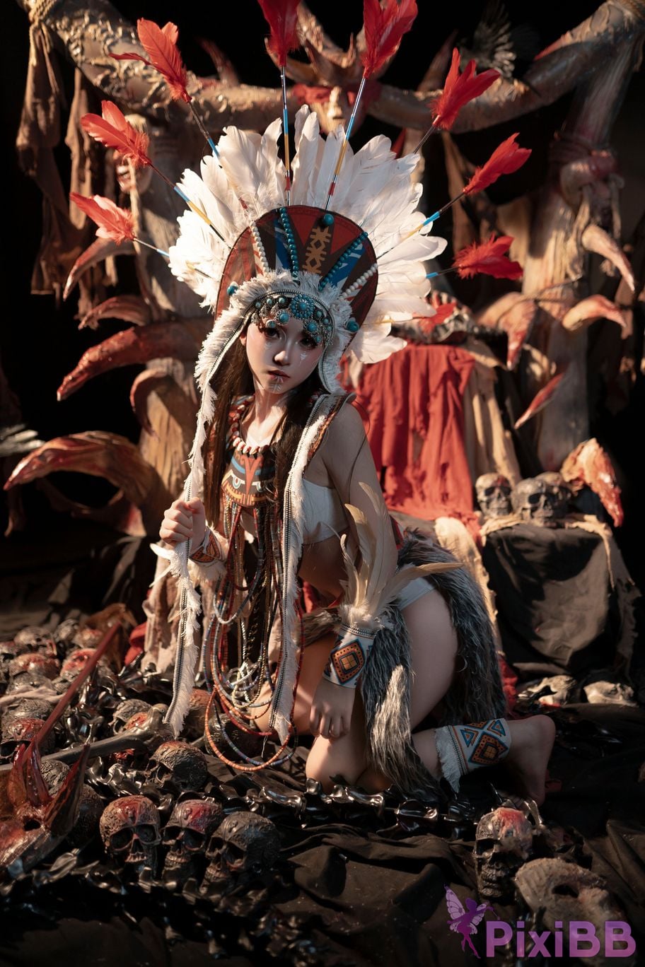 Cosplayer Bangni Bonnie Soul of the Tribe Indian purple dragon PixiBB.COM 041