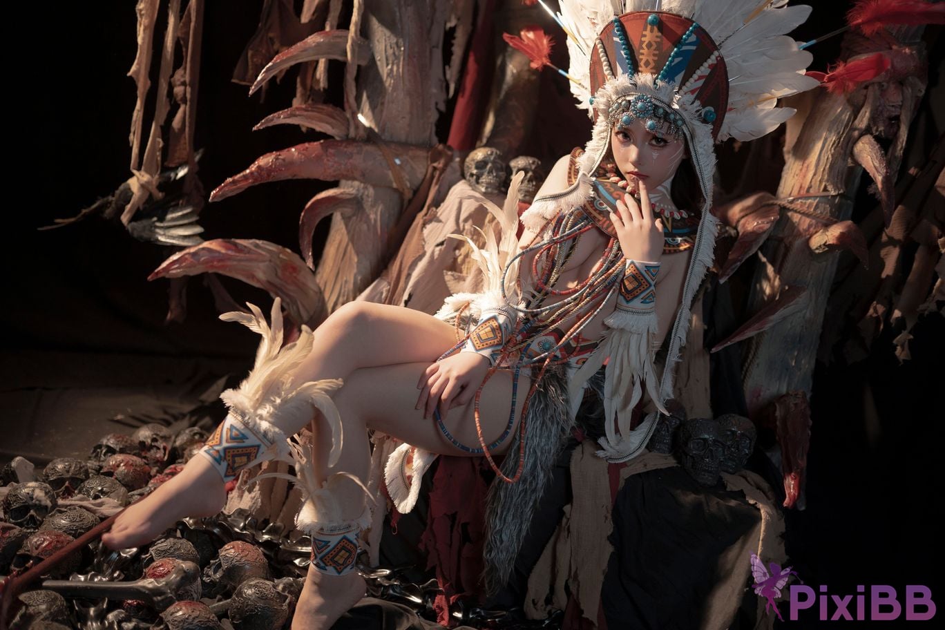 Cosplayer Bangni Bonnie Soul of the Tribe Indian purple dragon PixiBB.COM 051