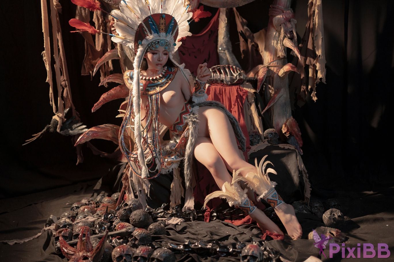 Cosplayer Bangni Bonnie Soul of the Tribe Indian purple dragon PixiBB.COM 086