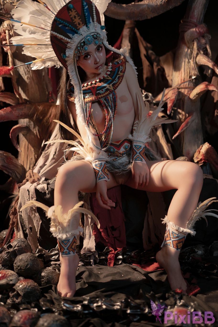 Cosplayer Bangni Bonnie Soul of the Tribe Indian purple dragon PixiBB.COM 088