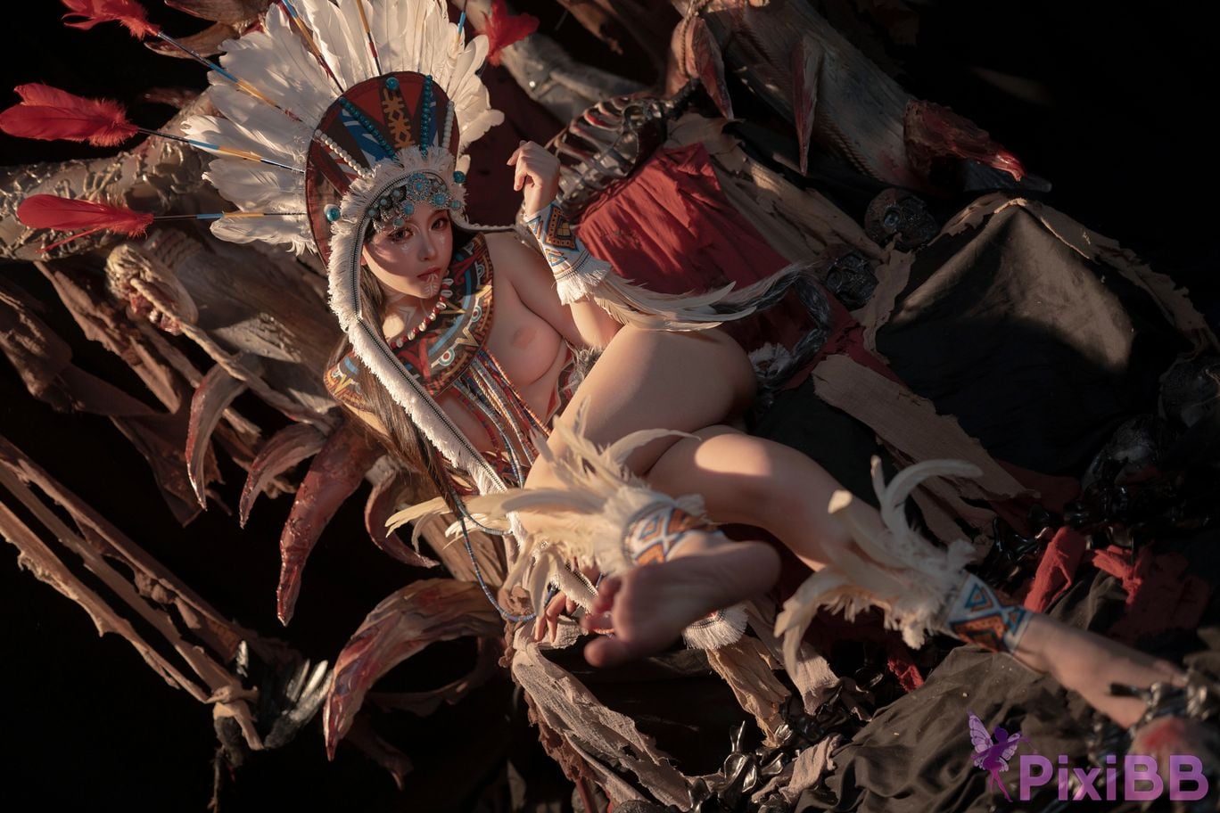 Cosplayer Bangni Bonnie Soul of the Tribe Indian purple dragon PixiBB.COM 089